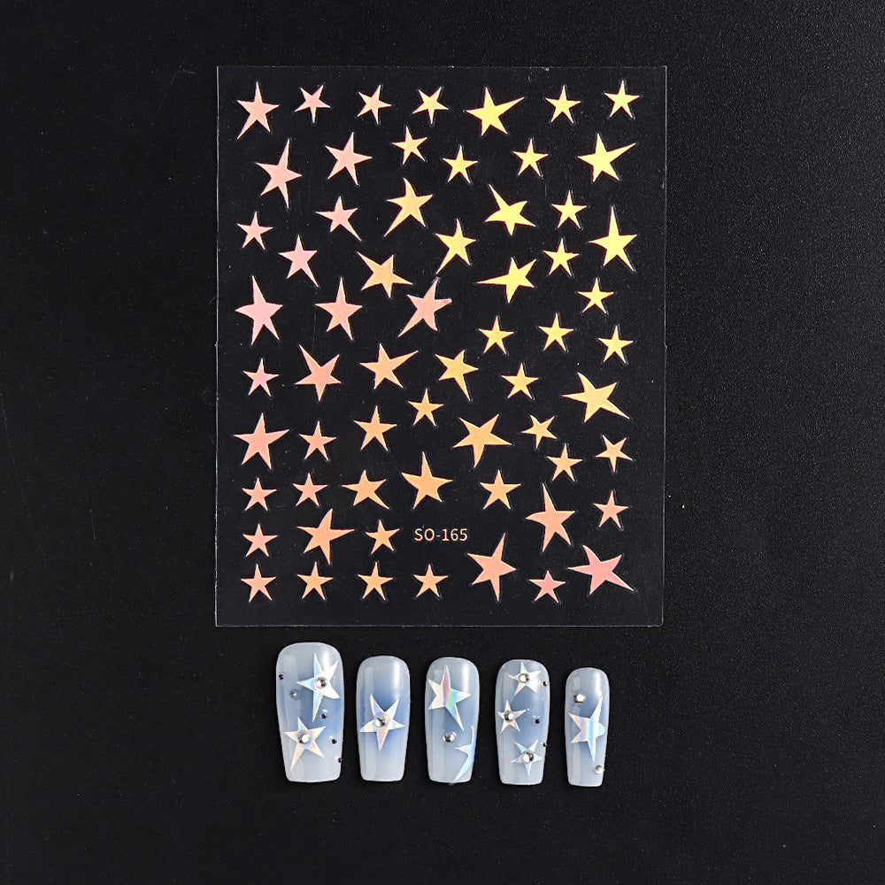 Wholesale 3pcs Nail Art Stickers Laser Purple Glitter Silver Starry Nail Art Stickers