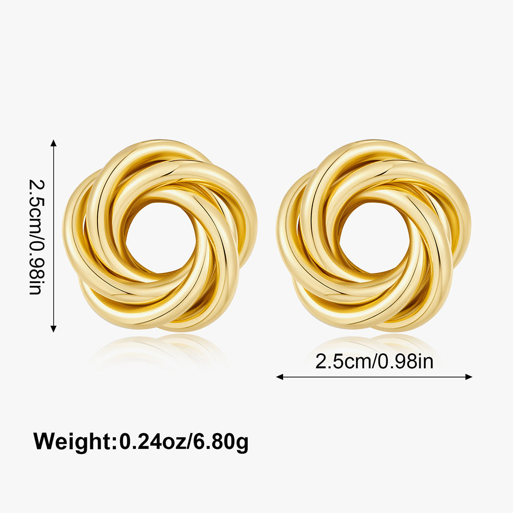 Wholesale Electroplated geometric multi circle earrings