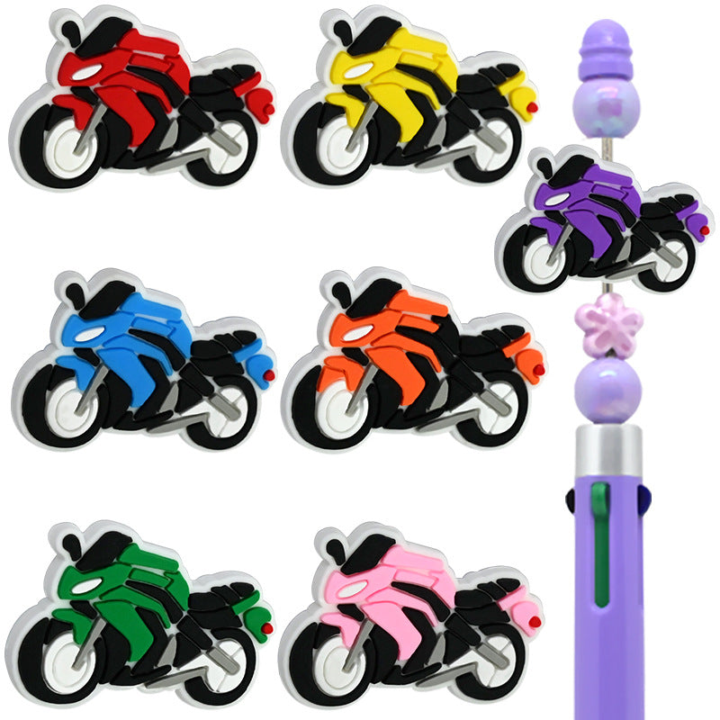 Wholesale Random 100pcs Motorcycle Beads PVC Soft Rubber Beads Focal Beads
