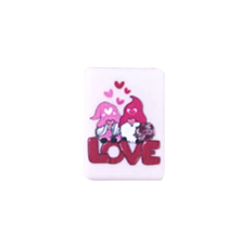 Wholesale Random 100pcs  Valentine' s Day Series Silicone Beads Focal Beads