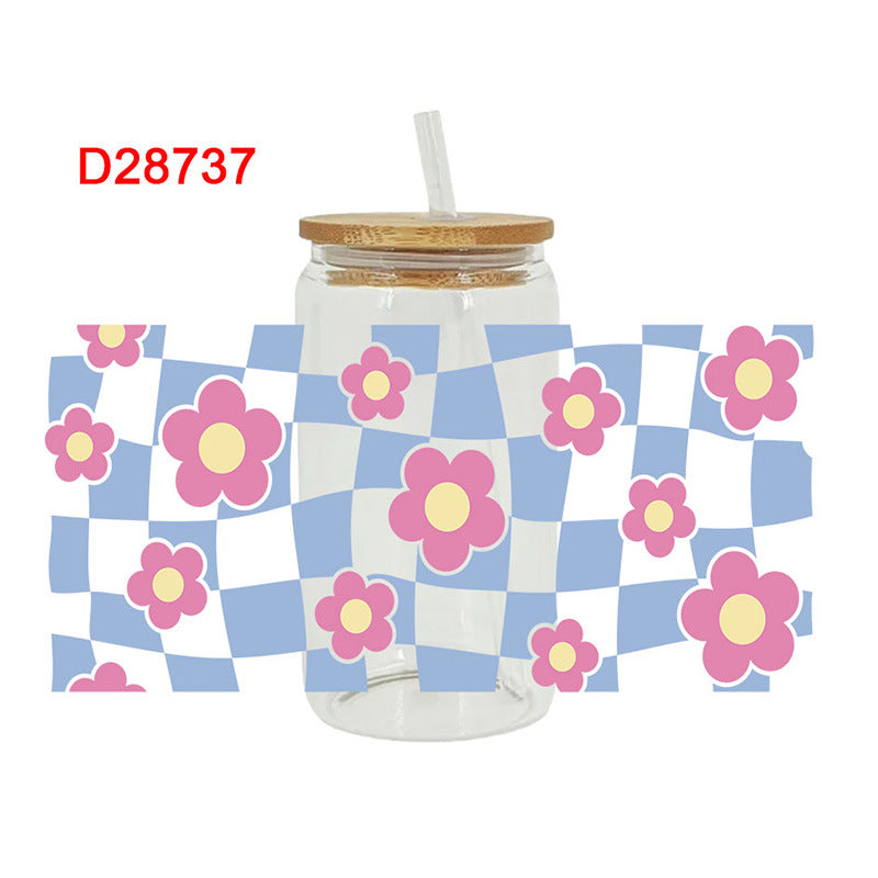 Wholesale Tulip Flower Leaf Series 16oz Cup UV DTF Wraps