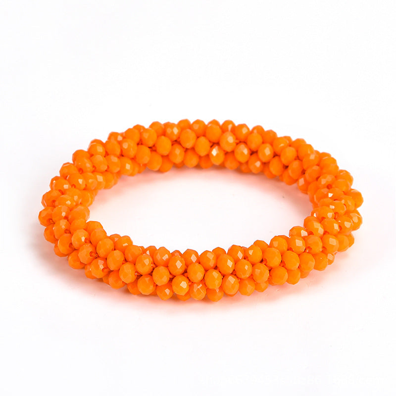 Wholesale Sequin Crystal Color Elastic Rubber Band Bracelet Dual Use