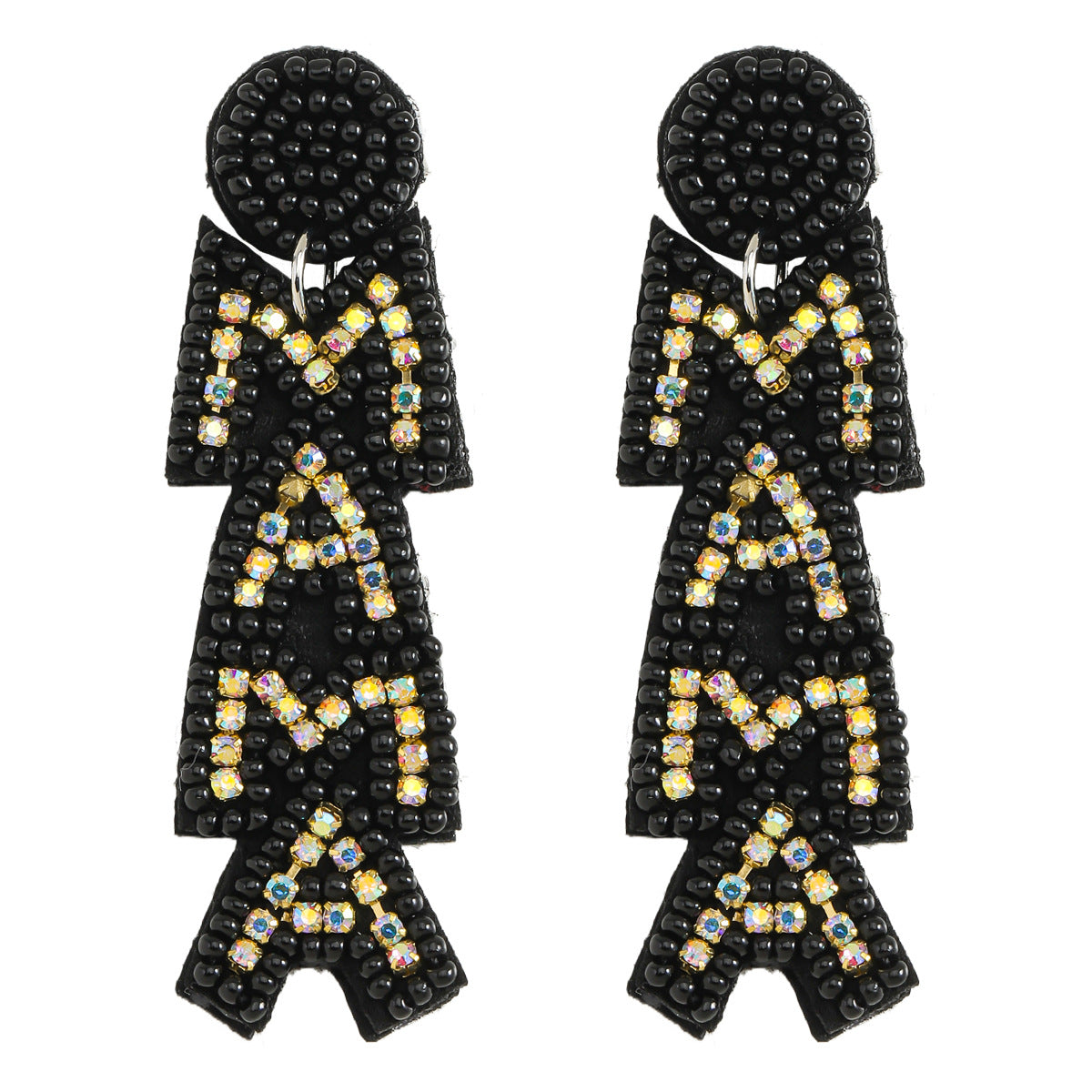 Wholesale MAMA Rice Pearl Diamond Earrings