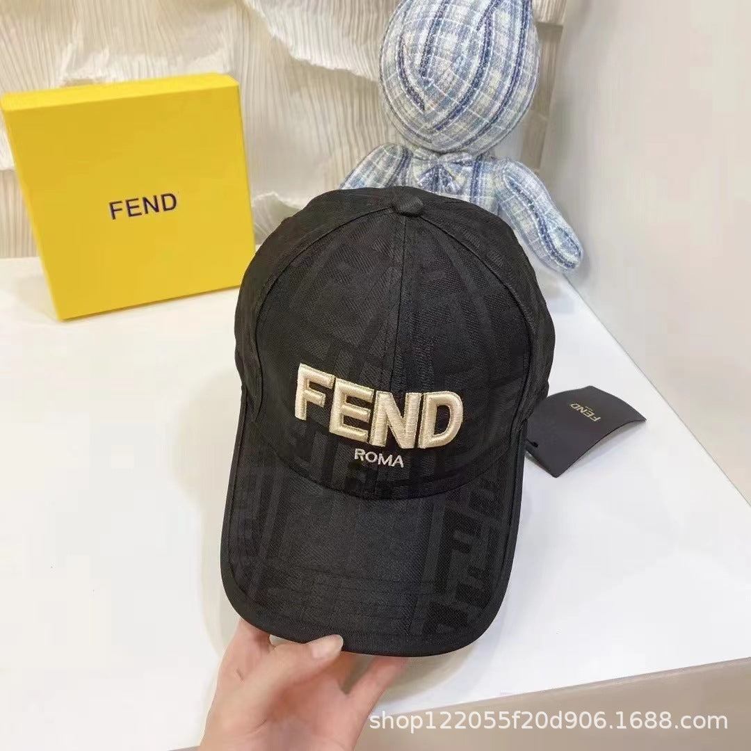 Wholesale Spring and Summer New Casual All-match Fashion Sunscreen Cap Embroidered Full Print Letter Double F Baseball Cap