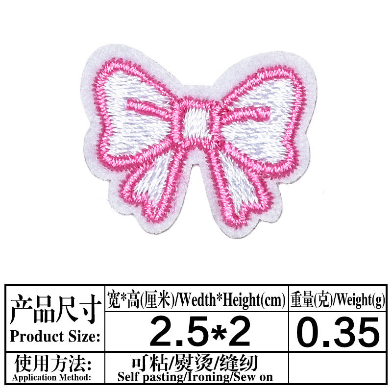 Wholesale 18Pcs Cloth Embroidered Patches Pink Flower Sew On Stickers For Clothing Fashion Accessory