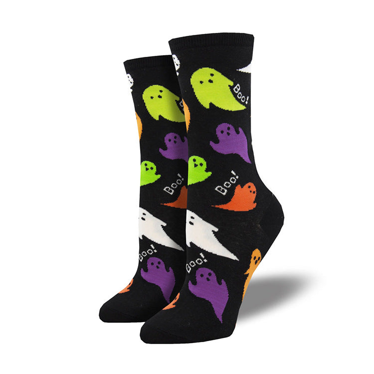 Wholesale Halloween Pumpkin Spooky Couple Socks