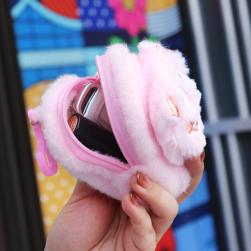 Wholesale Three-dimensional Backpack Type Coin Purse Plush Little Monster Keychain