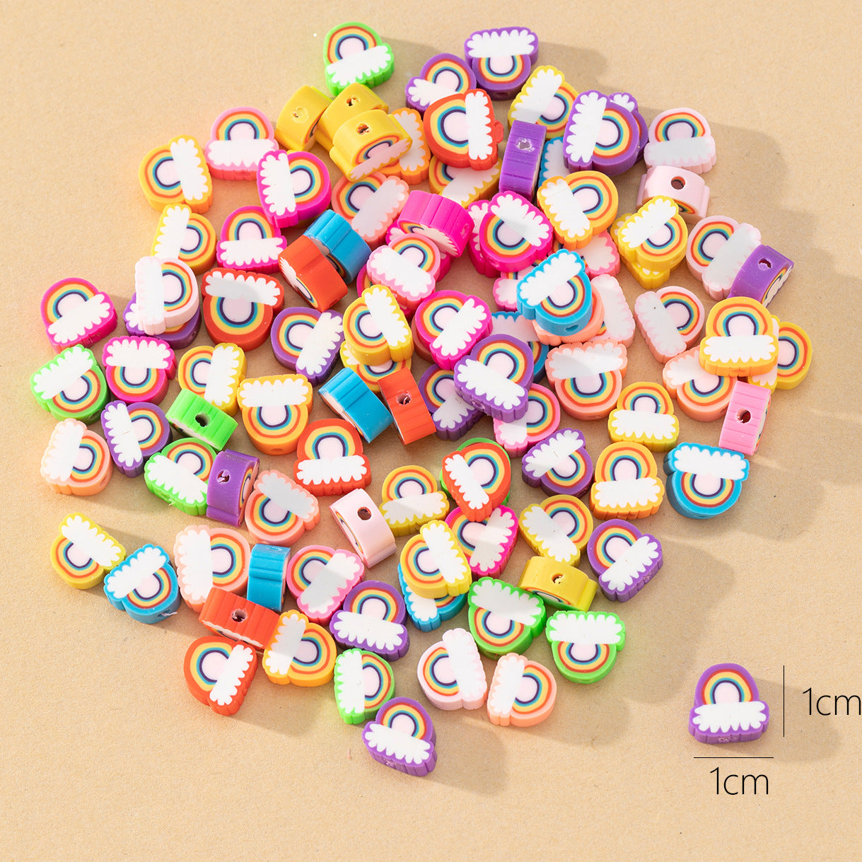 Wholesale 100pcs/pack Soft Pottery Beads Rainbow Clouds Scattered Beads