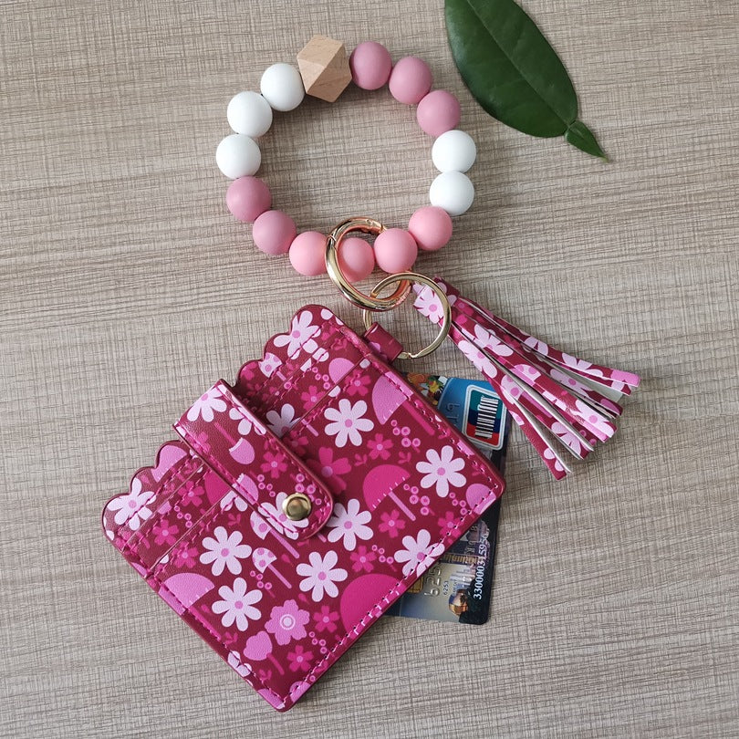 Wholesale Christmas Santa Claus Snowman Moose Silicone Wrist Coin Purse Keychain