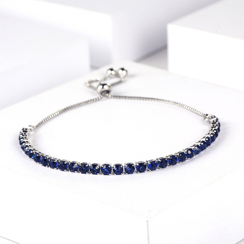 Wholesale Diamond Colored Zircon Single Row Tennis Bracelet