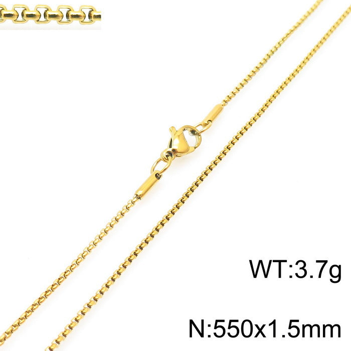 Wholesale Electroplated 18K Gold Square Pearl Stainless Steel Multi-Specification Necklaces
