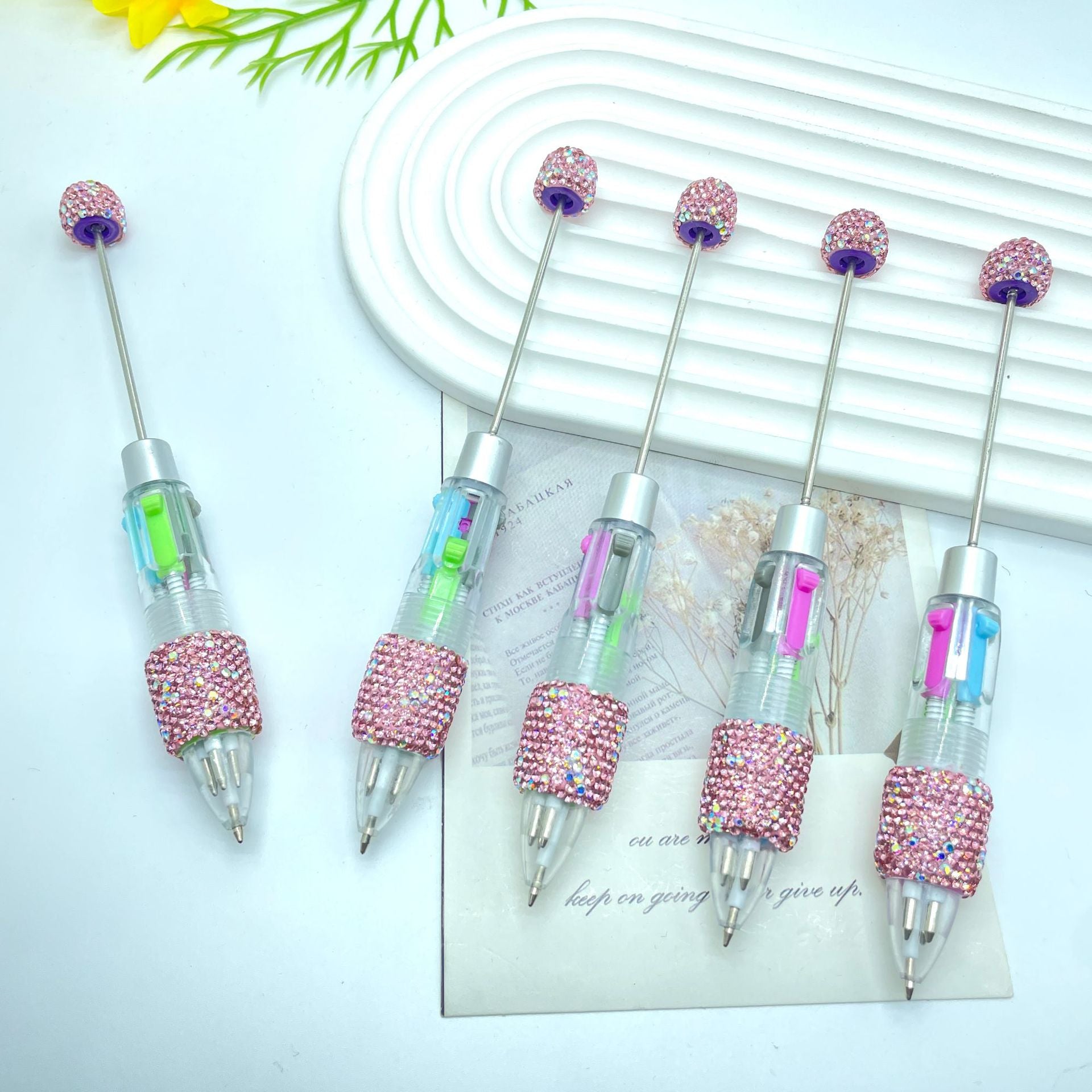 10 pce Wholesale beadable pens Full diamond multi-color