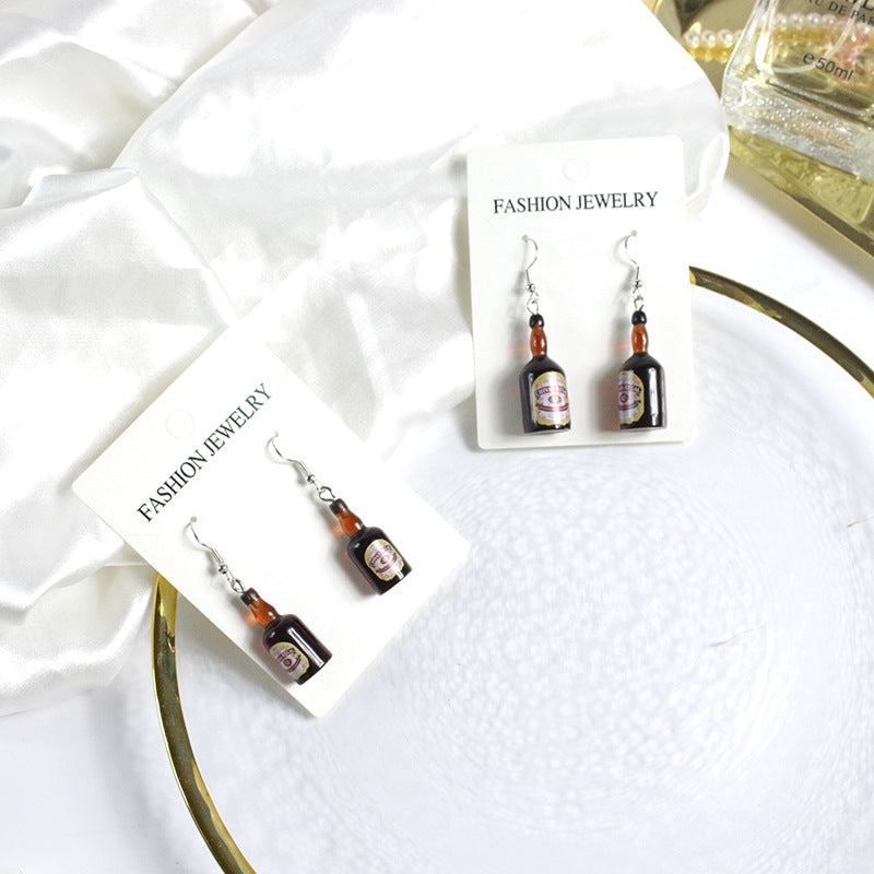 Wholesale Various colored wine bottle Acrylic Earrings