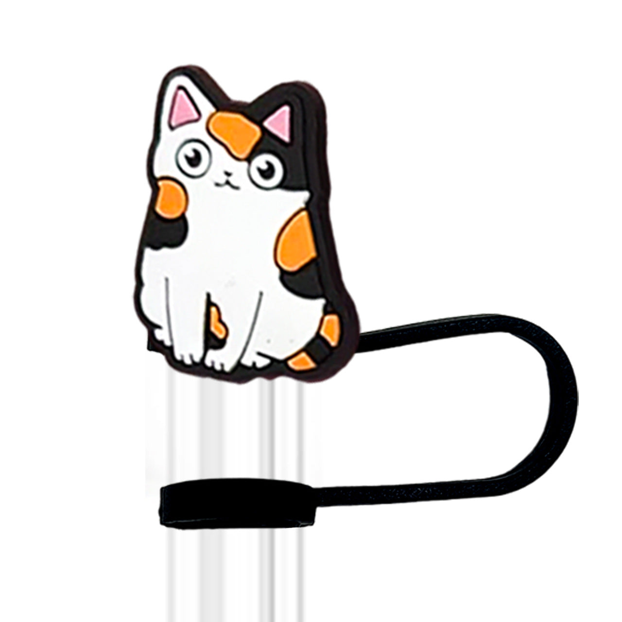 Wholesale 10pcs PVC 10mm Cute Cat Animal Straw Cover Cup Decoration