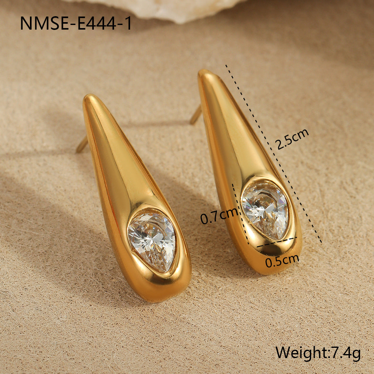 Wholesale Droplet shaped heart-shaped geometric shape Stainless Steel Earrings