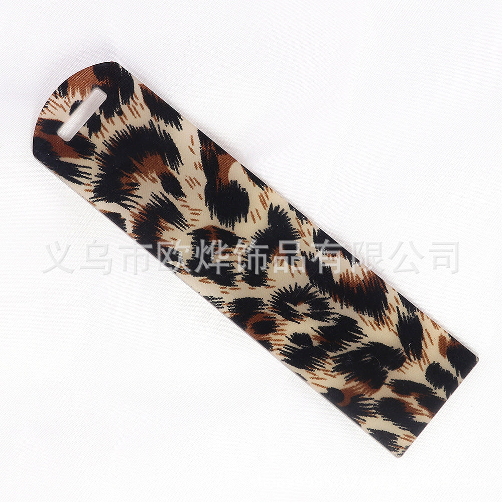 Wholesale 10pcs New Leopard Glitter Acrylic Bookmark DIY Pendant Booktag