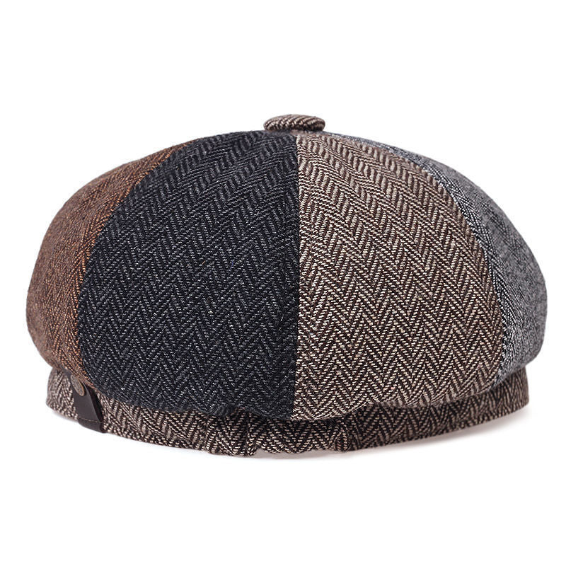 Wholesale Splicing Spring and Autumn British Classic Retro Art Leisure Fashion Versatile Beret