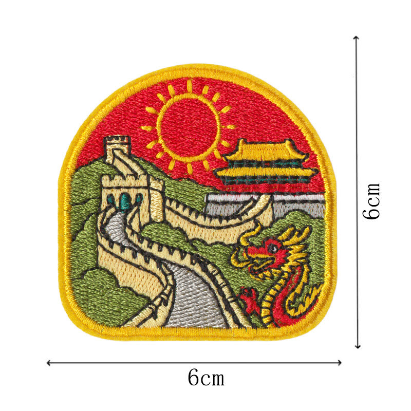 Wholesale Embroidered Travel Patch Set 9 Iron On World Landmark Badges For Clothing Towels And DIY Decor