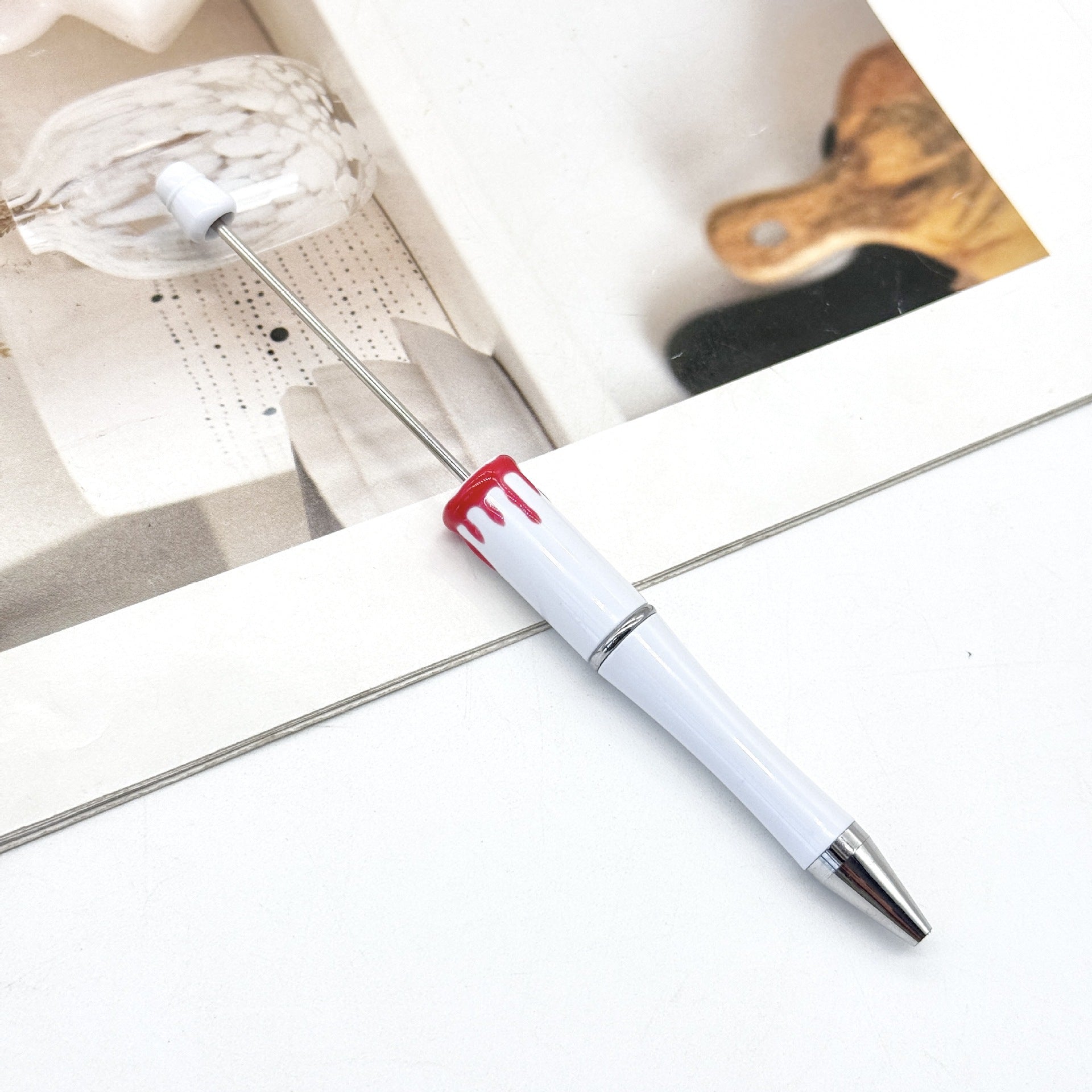Wholesale New DIY Blood Print Beadable Pen Christmas Blood Print Pen