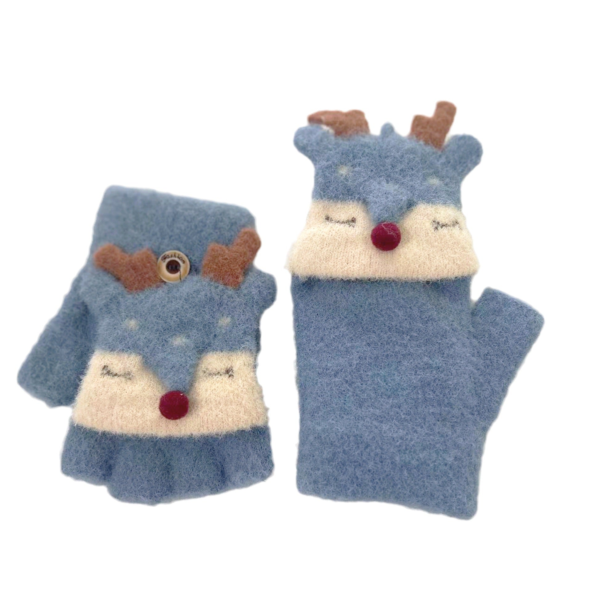 Wholesale Children's Winter Half Finger Covers, Thickened Flip Knitted Wool Gloves