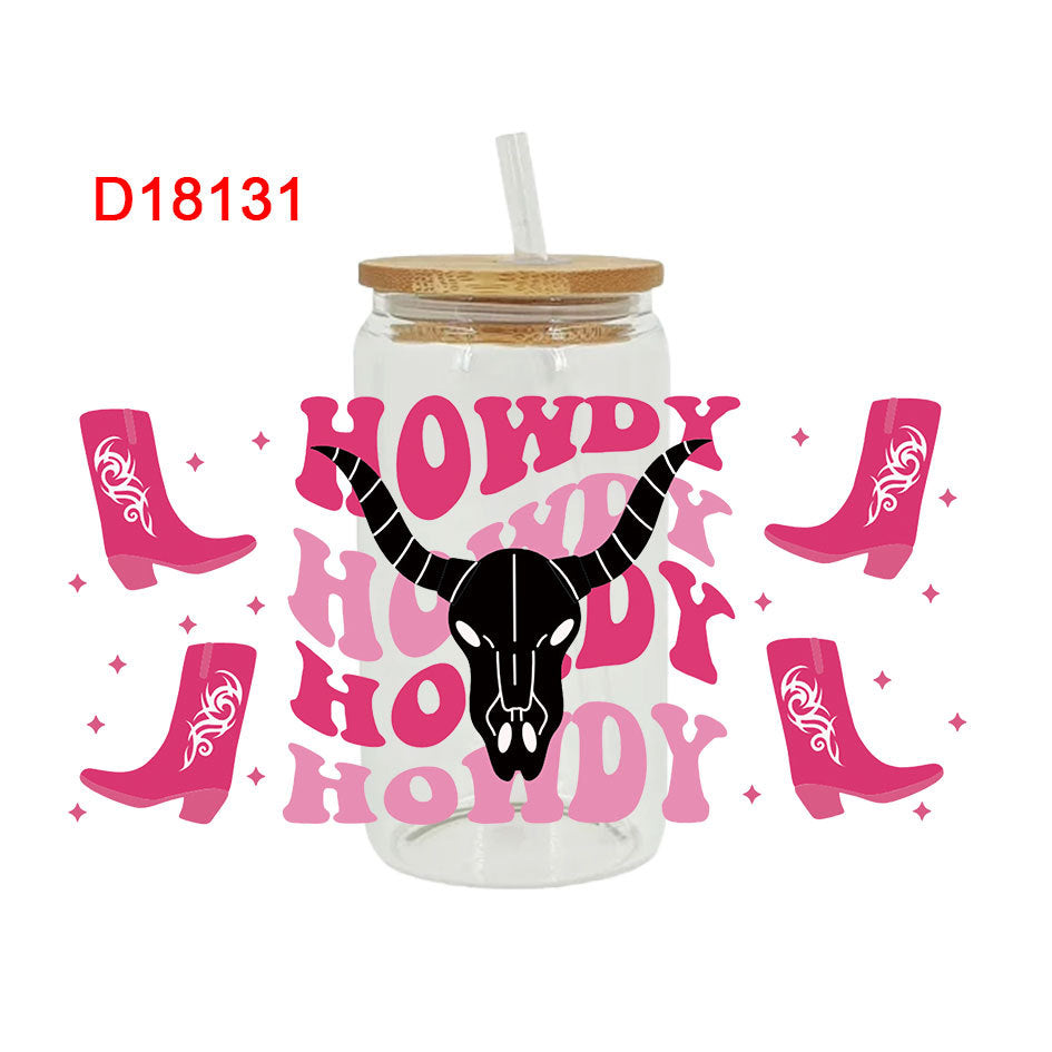 Wholesale Western style hat boots  16oz Cup UV DTF Wraps