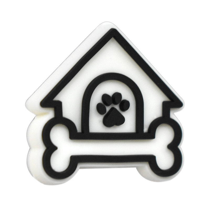 Wholesale Random 100pcs Cute Puppy Beaded Pvc Soft Rubber Beads