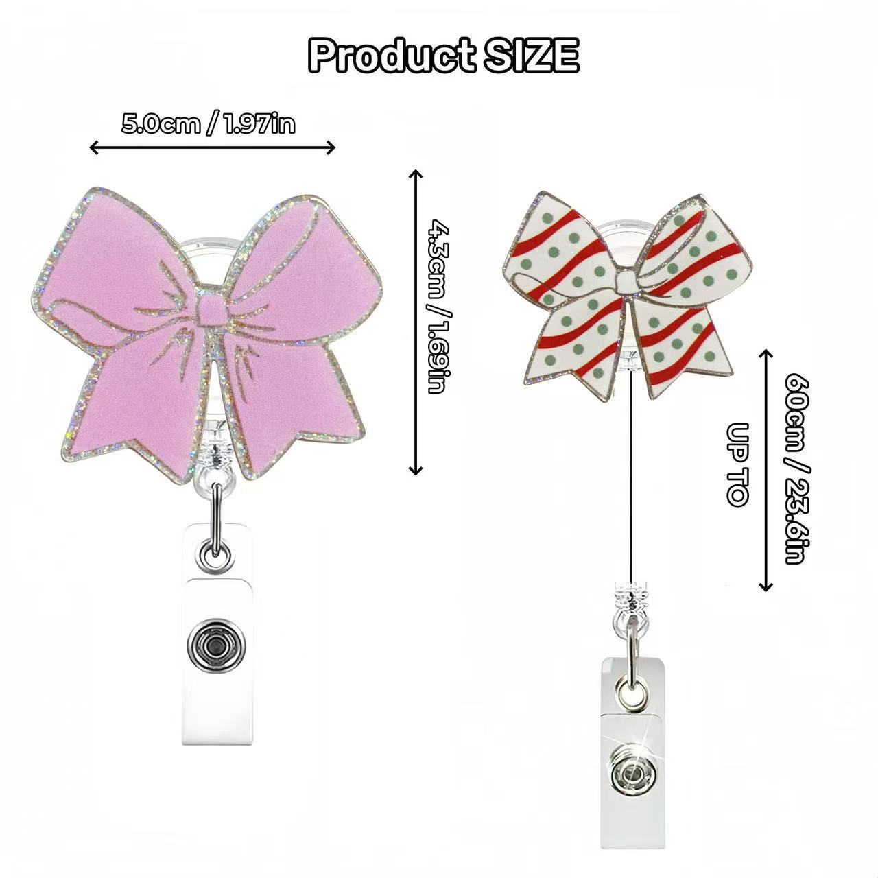 Wholesale Pink cherry medical staff with diverse bows Badge Reels