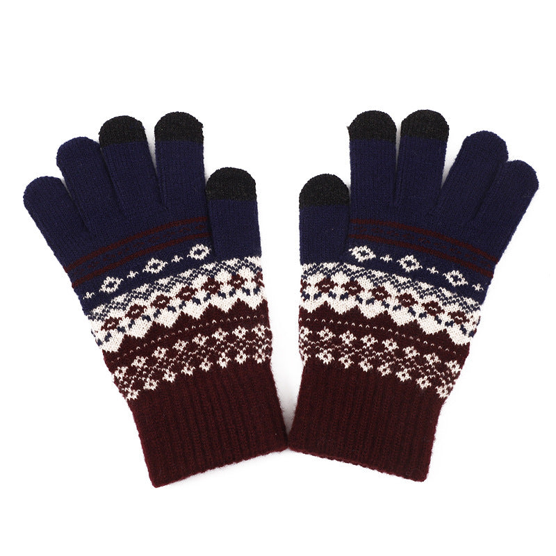 Wholesale Thick and Warm Knitted Glove with Velvet