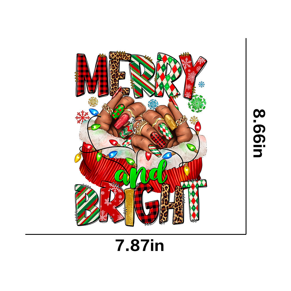 Wholesale 10pcs  Christmas heat transfer stickers  UV DTF Ready to Press Transfers Wraps