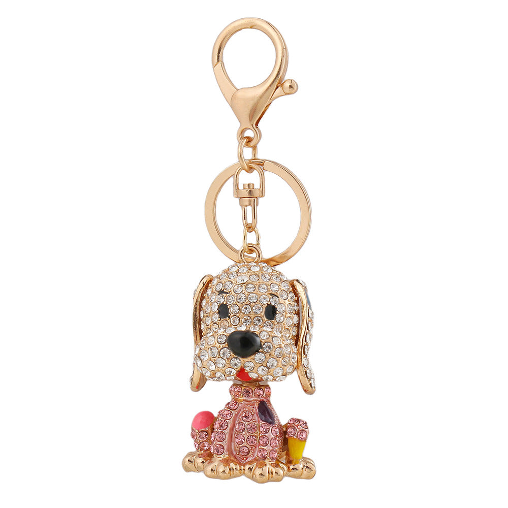 Wholesale Colorful Diamond Cute Puppy Creative Keychain