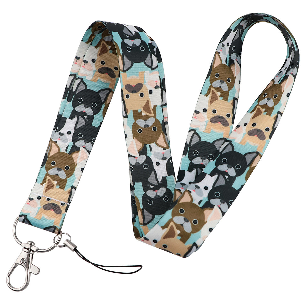 Wholesale Puppy Dog Paw Print Card Holder Webbing Polyester Lanyard Keychain