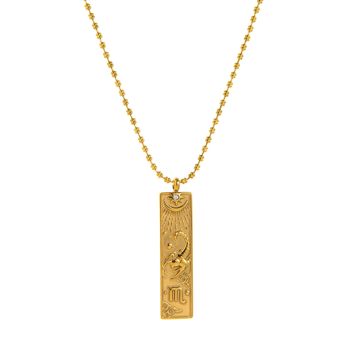 Wholesale Zodiac Tarot Card Necklace Stainless Steel 18K Gold Finish Trendy Contion Jewelry Accessory For Everyday And Boutique Resale