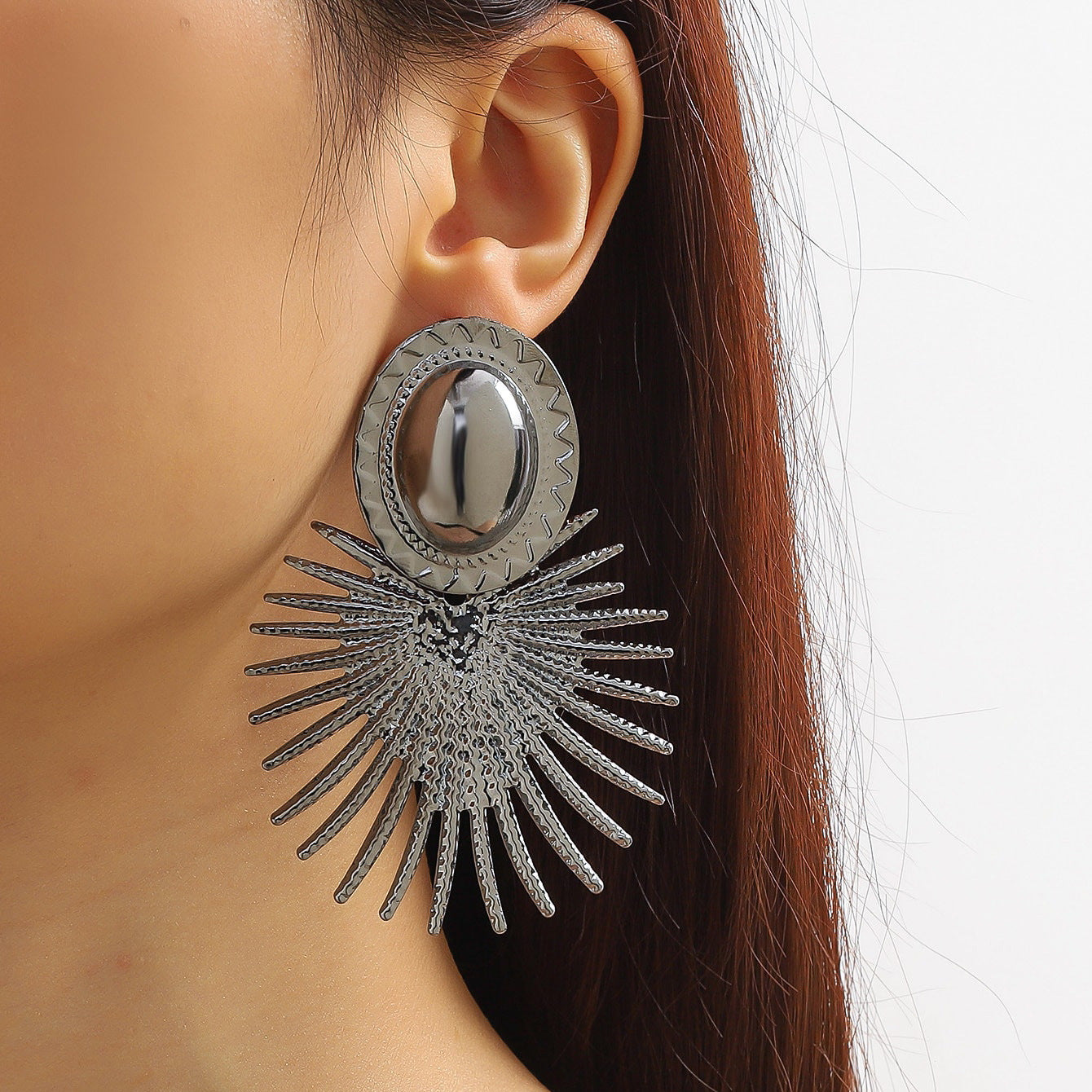 Wholesale Fashion Exaggerated Metallic Earrings
