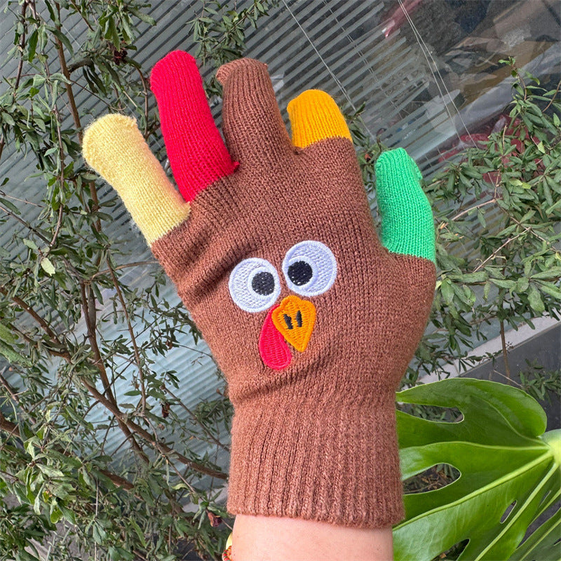 Wholesale Hand-knitted Thanksgiving Turkey Mittens
