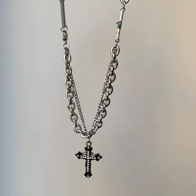 Wholesale Women's Double-Layer Cross Pendant Necklace Accessories