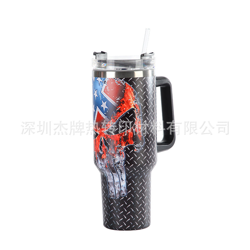 Wholesale 40oz Stars and Stripes Skull Series Handle Ice Bomber Cup