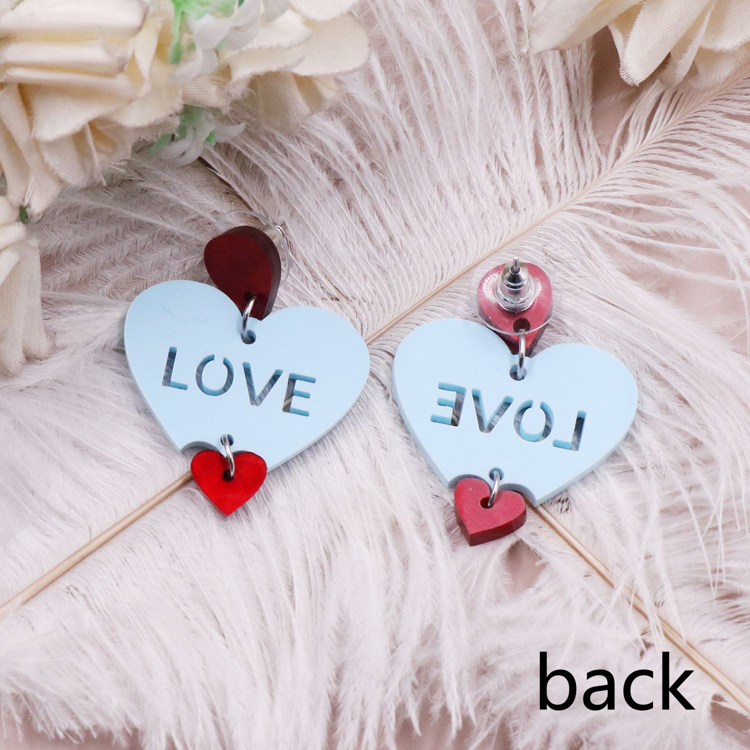 Wholesale Valentine's Day Red Love Letters Acrylic Earrings