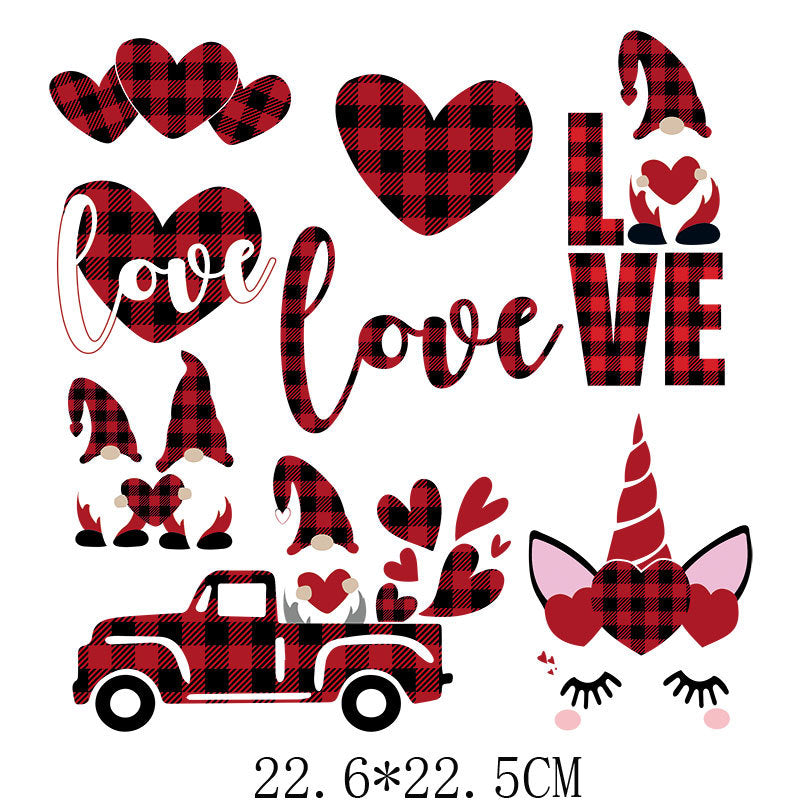 Wholesale Pink Valentine' s Day Pattern UV DTF Ready to Press Transfers Wrap