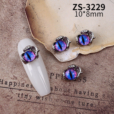 Wholesale Dark Cyberpunk Devil Eye Nail Art Decor In Alloy Metal Trendy Chic Nail Accessory For Everyday And Resale