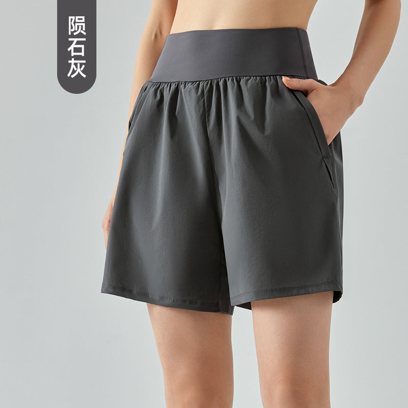 Wholesale High-waisted Belly Tucked Double Pocket Casual Breathable Athletic Shorts