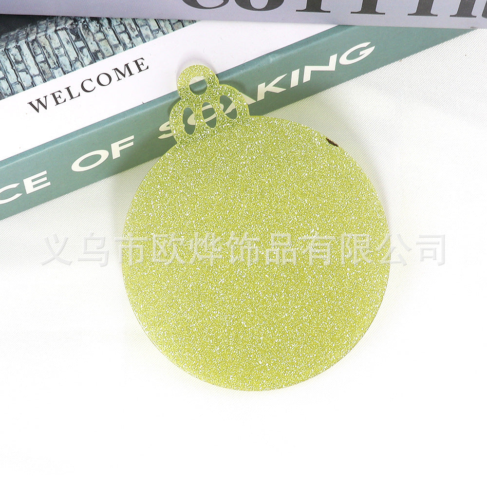 Wholesale 10pcs Glitter Acrylic Christmas Pendant Decoration DIY Glitter Craft Hanging Ornament Patch