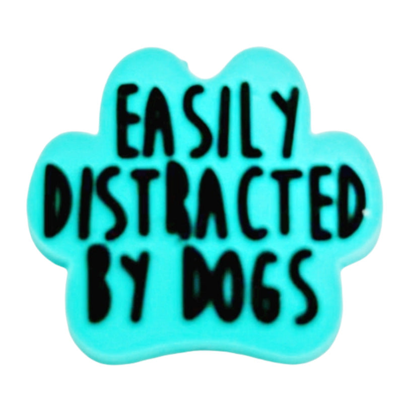 Wholesale 10pcs Pink Cute Claw Imprint Phrases Focal Beads