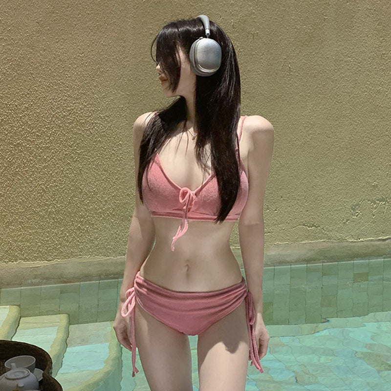 Wholesale Solid color two-piece hot spring swimsuit