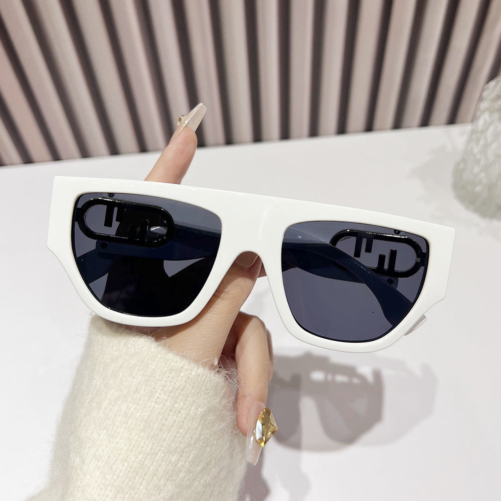 Wholesale Square Flat Top Fashion Large Frame Sunglasses
