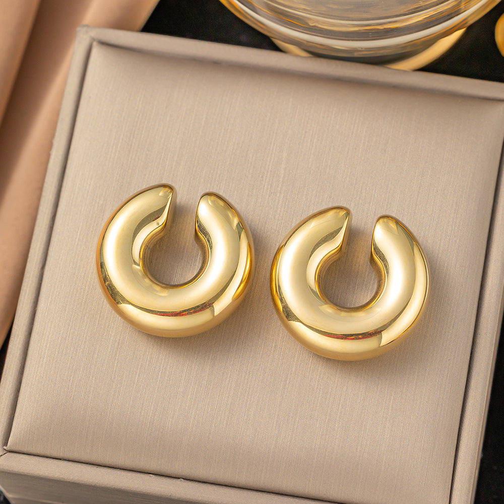 Wholesale Exaggerated Design Vintage Stainless Steel Earrings