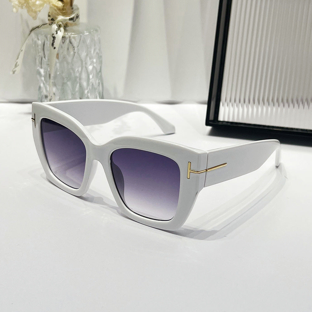 Wholesale Fashion Large Frame T-shaped Cat-eye Sunglasses