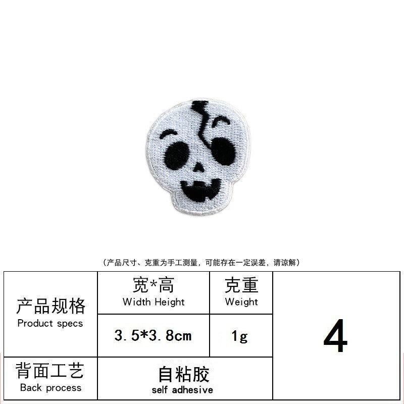 Wholesale  Ghost Pumpkin Embroidered Patch Self Adhesive No Sew Decorative Sticker For Hats DIY Fashion Accessory