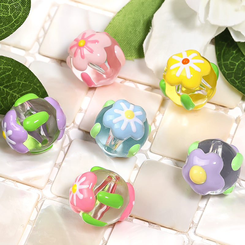 Wholesale Personalized hand-painted flower beads