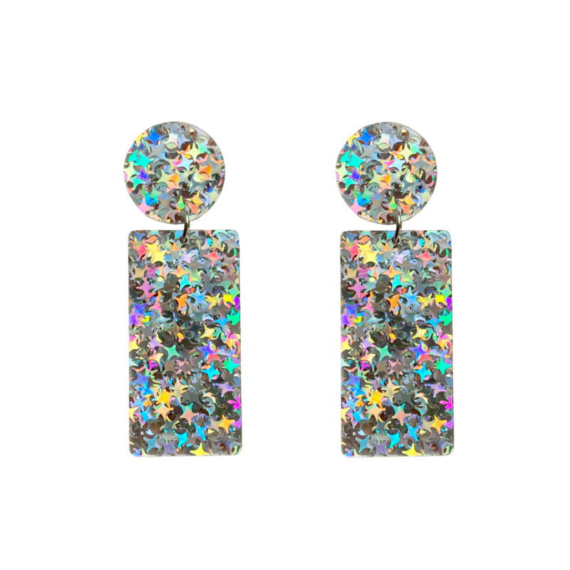 Wholesale Valentine's Day Geometric Rectangular Trapezoid Love Acrylic Stud Earrings