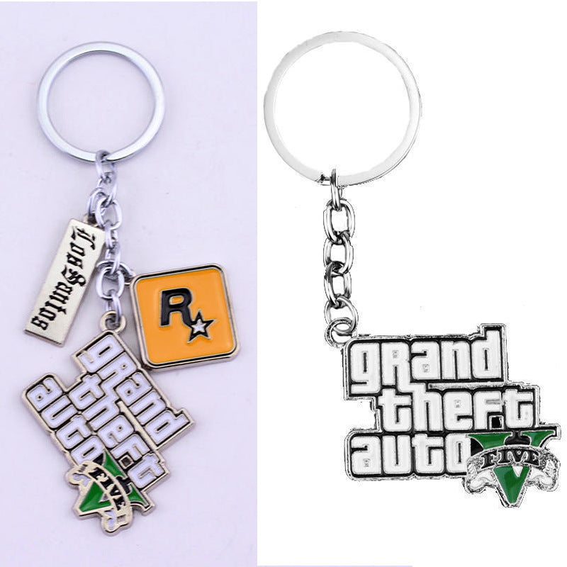 Wholesale Rampage 5GTA5 Grand Theft Auto Combination Metal Keychains